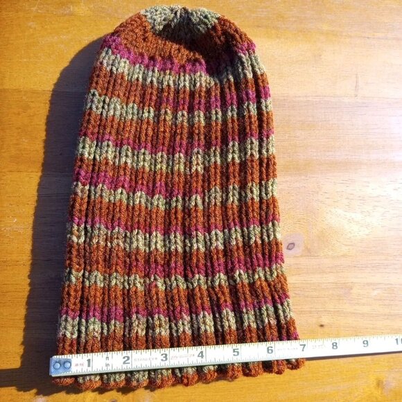 Mens Hipster Wide Cuff Beanie Hat Hand Knit Rib Acrylic Sailor Womens Autumn - Picture 11 of 11